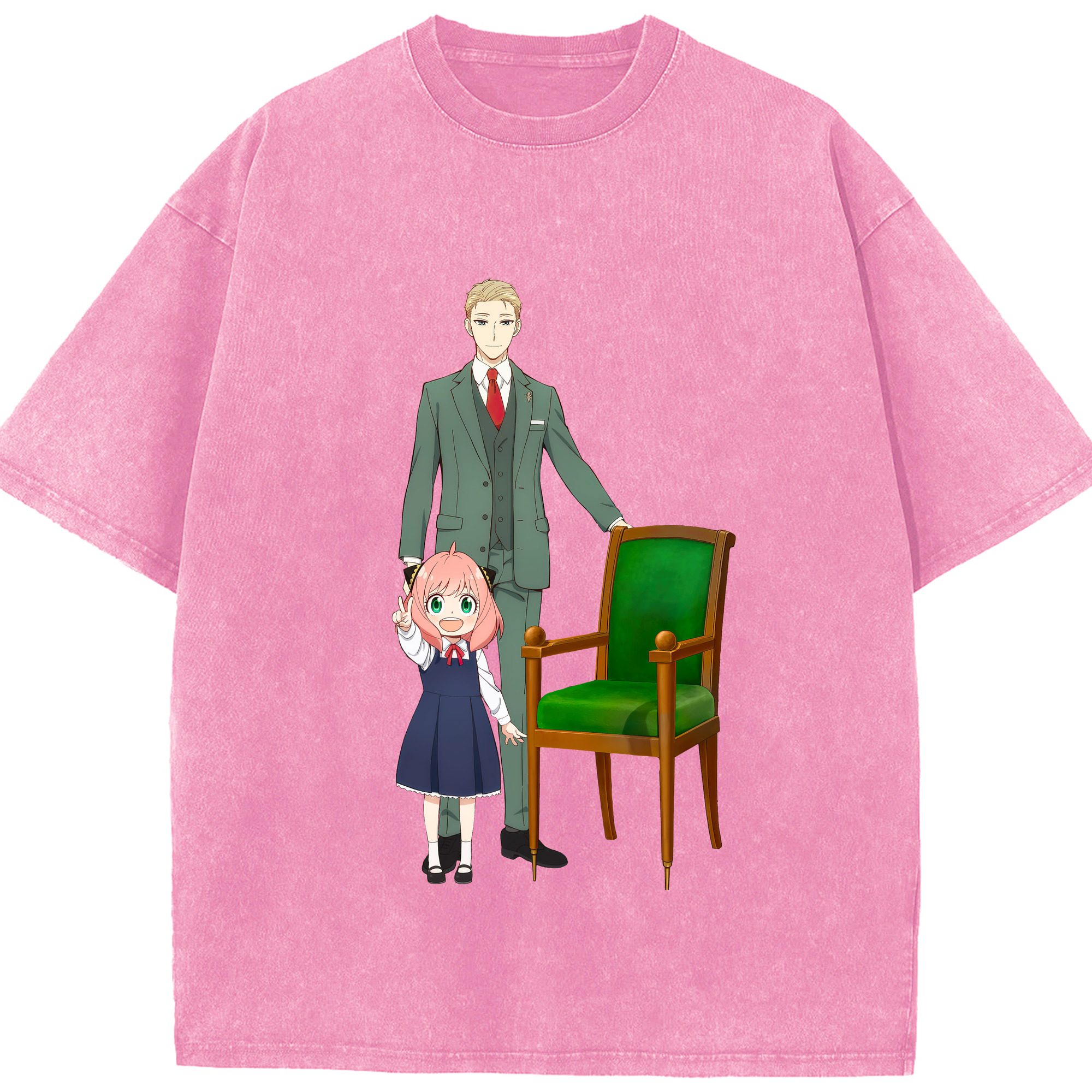 （画像用） SPY×FAMILY间谍家家酒 綿100% ヴィンテージ風 半袖Tシャツ（フロントプリント）